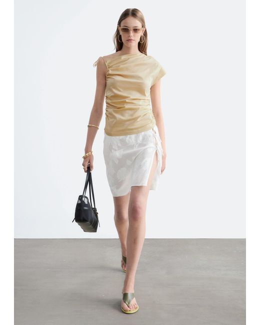 & Other Stories White Cotton One-Shoulder Top