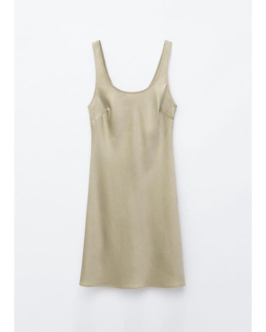& Other Stories White Satin Slip Mini Dress
