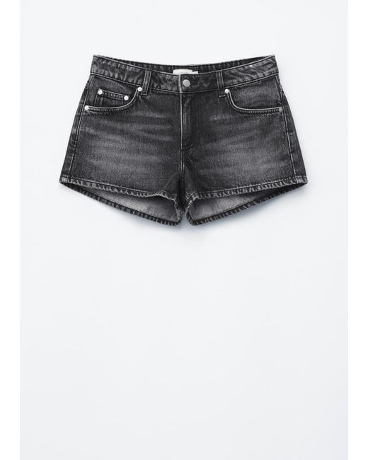 & Other Stories White Low-Waist Denim Mini Shorts