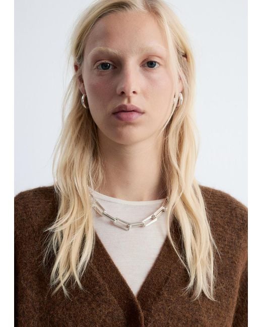 & Other Stories Brown Alpaca-Blend Cardigan