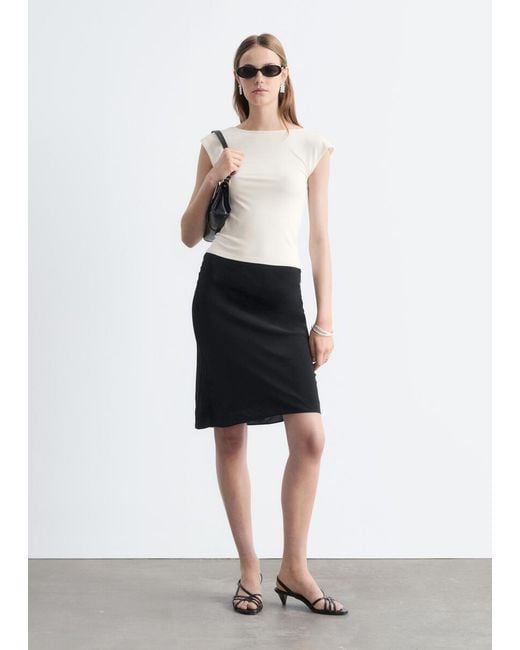 & Other Stories White Fitted Open-Back T-Shirt