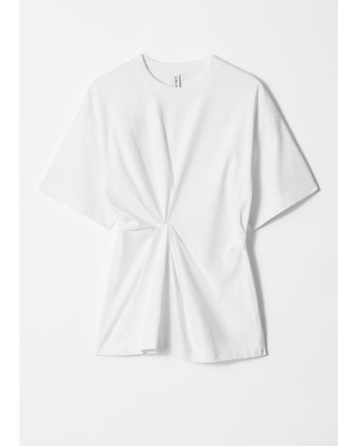 & Other Stories White Knot-Detail T-Shirt