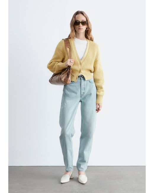 & Other Stories White Rib-Knit Cotton Cardigan