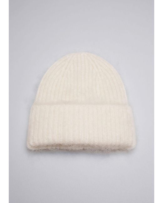 & Other Stories Natural Brushed Mohair-blend Beanie