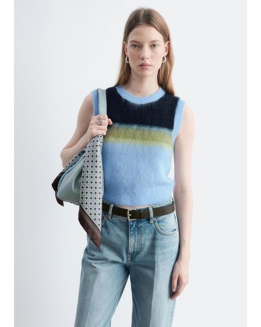 & Other Stories Blue Knitted Mohair-Blend Vest
