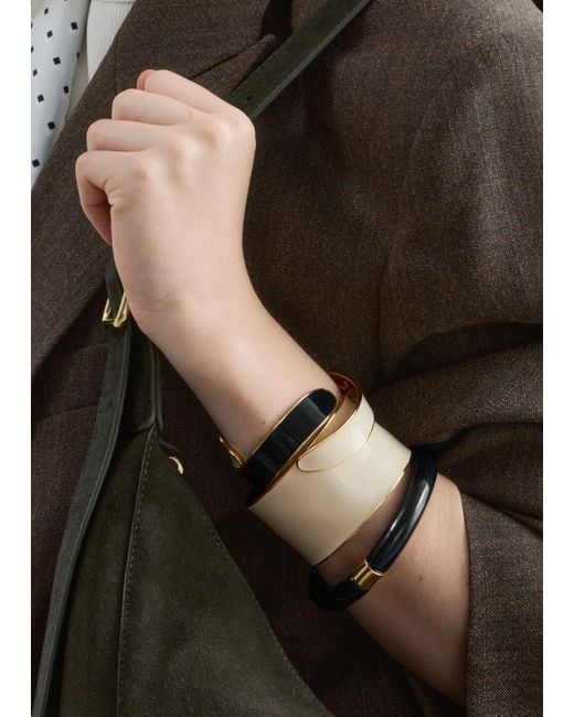 & Other Stories Gray Two-Tone Cuff Bracelet