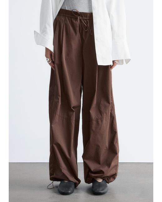 & Other Stories White Nylon Parachute Trousers