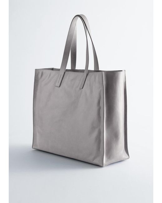 & Other Stories Natural Leather Tote Bag