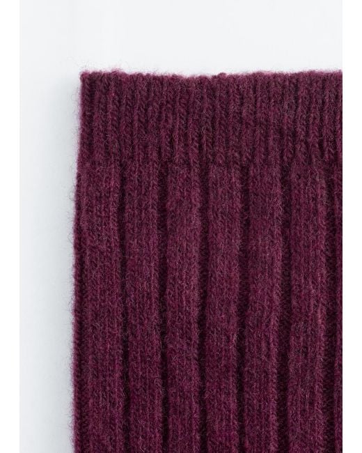 & Other Stories Purple Soft Wool Socks