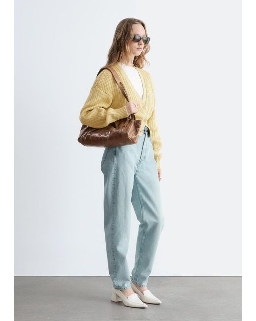 & Other Stories White Rib-Knit Cotton Cardigan