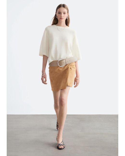 & Other Stories Natural Knitted Cotton T-Shirt
