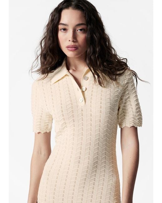 Robe Midi En Maille Pointelle & Other Stories en coloris Natural