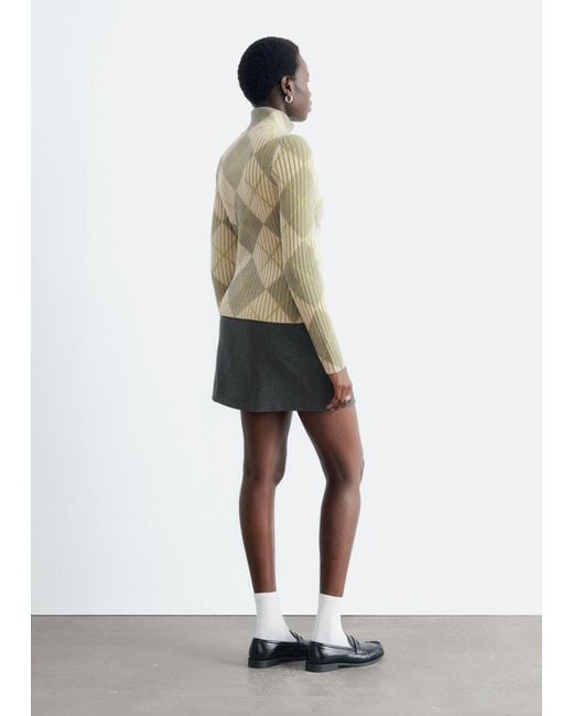 & Other Stories Natural Wool-Cotton Zip Cardigan