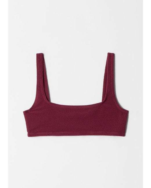 & Other Stories Textured Square-Neck Bikini Top