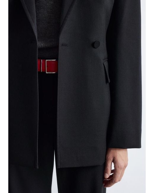 & Other Stories Black Double-Breasted Wool Blazer
