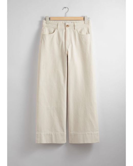 & Other Stories White Straight Cropped Jeans