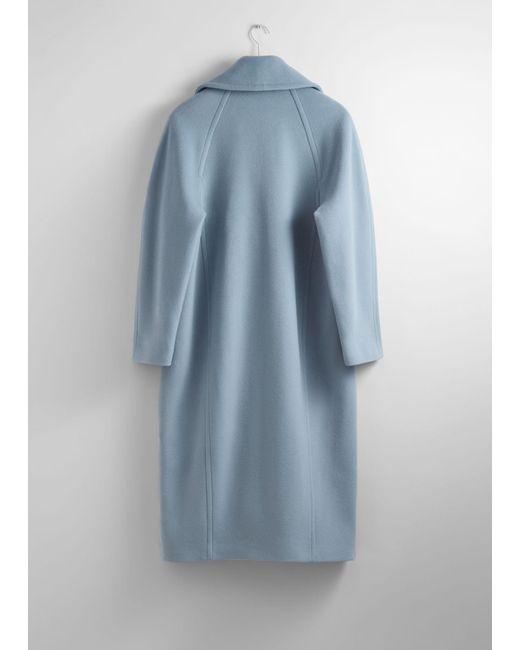 & Other Stories Blue Oversized Wool Coat