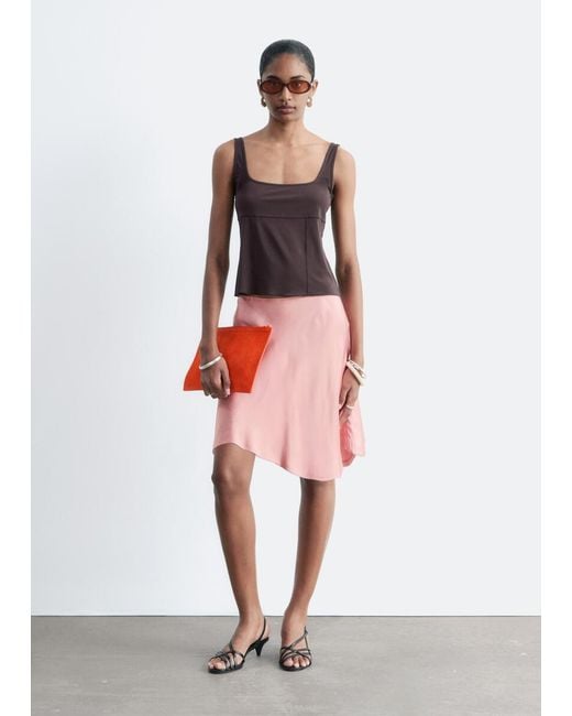 & Other Stories Red Square Neck Tank Top