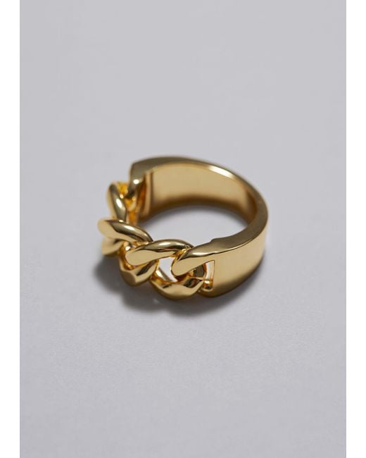 & Other Stories Metallic Chunky Chain Ring