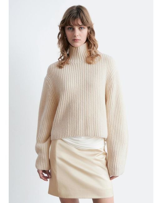& Other Stories Natural Cropped Turtleneck Jumper