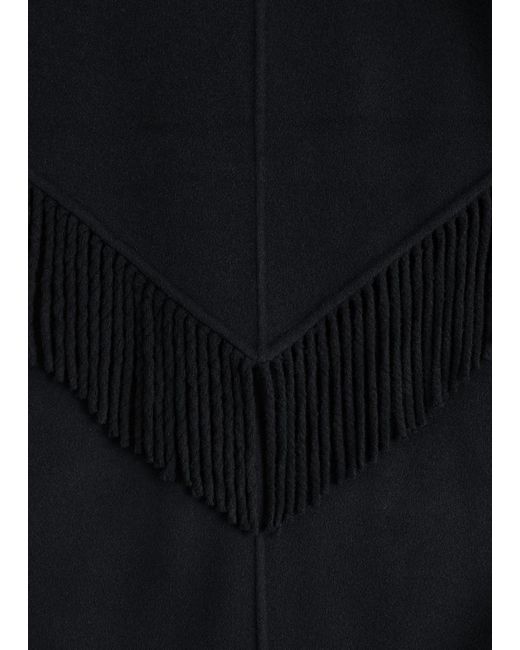 & Other Stories White Fringed Shawl Wool Coat
