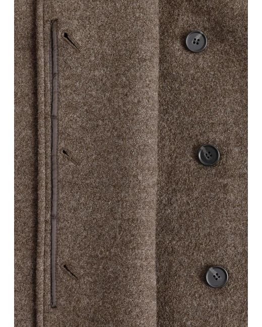 & Other Stories Black Voluminous Belted Wool Coat