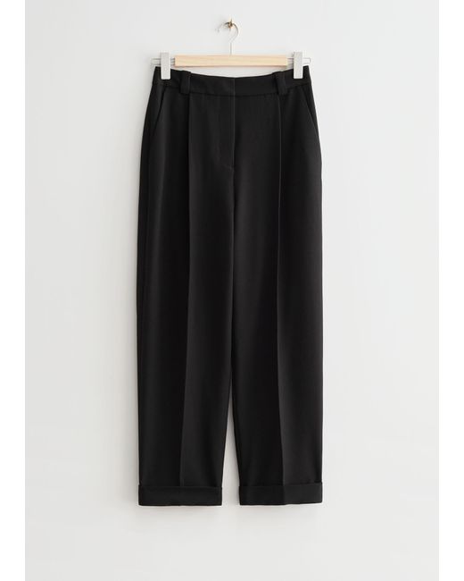 & Other Stories White Tapered High Waist Trousers