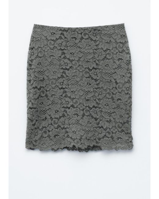 & Other Stories White Pencil Lace Midi Skirt