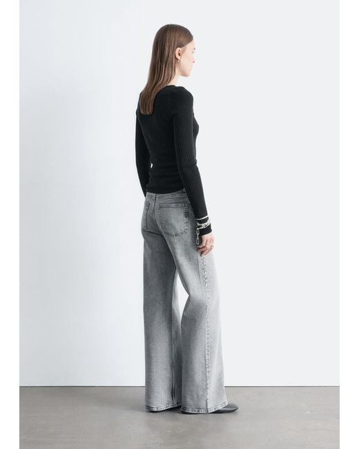 Jean Large À Clous & Other Stories en coloris White