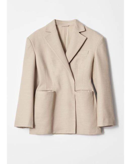 & Other Stories Natural Peplum-Waist Blazer