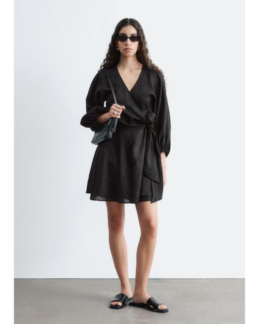 & other stories linen wrap mini dress Mini Dress Wrap Dress Other Stories Linen Wrap Mini Dress