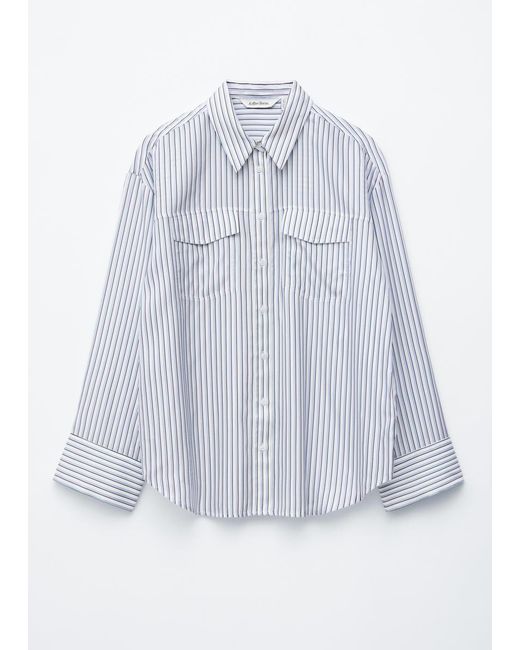 & Other Stories Blue Striped Patch-Pocket Shirt