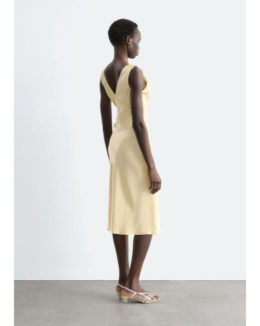 & Other Stories Multicolor V-Neck Slip Midi Dress