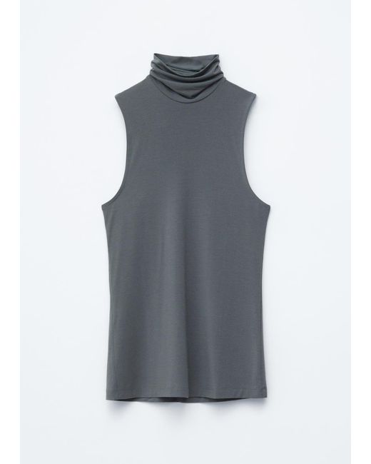 & Other Stories Gray Sleeveless Turtleneck Top