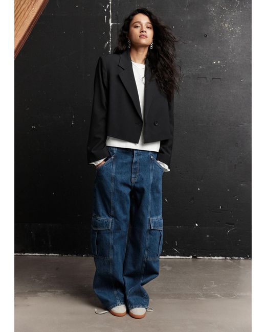 & Other Stories Blue Relaxed Cargo Jeans