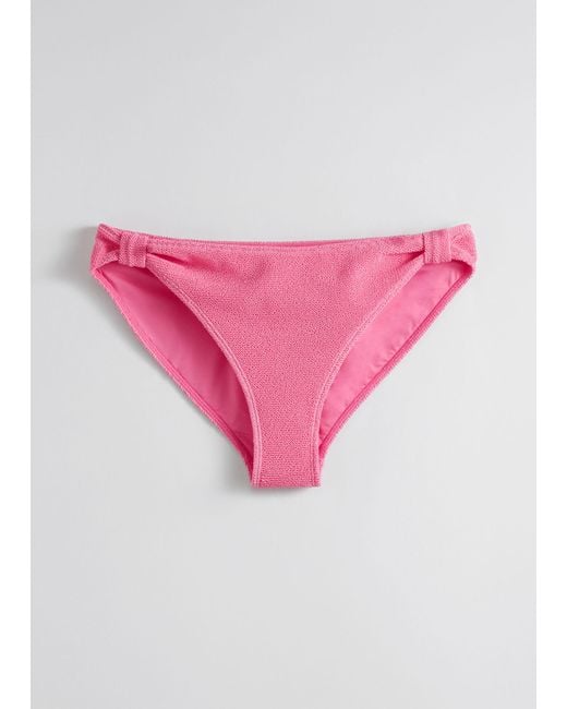 & Other Stories Pink Textured Bikini Briefs