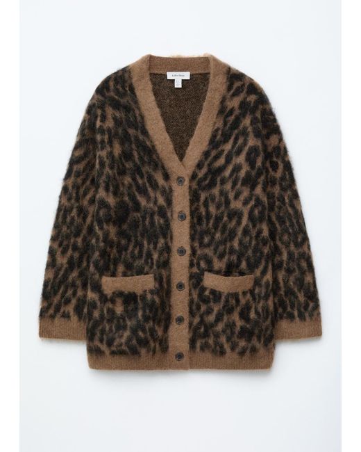 & Other Stories Black Mohair-Blend Leopard Cardigan