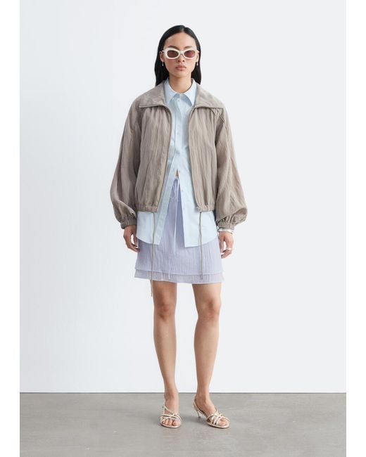 & Other Stories White Layered Mini Skirt