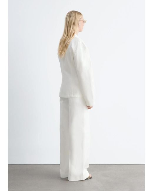 & Other Stories White Cotton Twill Tailored Jacket