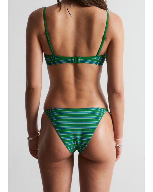 & Other Stories Green Side-Detail Bikini Briefs