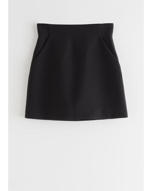 & Other Stories Black A-Line Mini Skirt