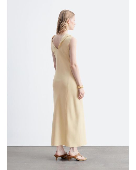 & Other Stories White Scarf-Detail Midi Dress