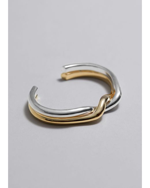 & Other Stories Metallic Twisted Cuff Bracelet