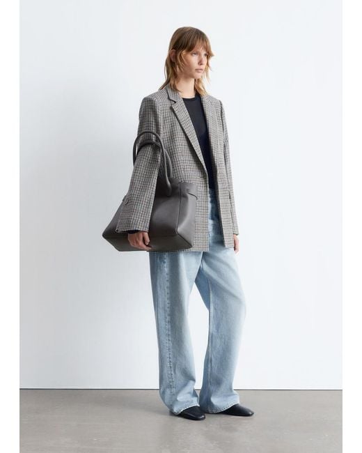 & Other Stories Gray Tailored Wool-Blend Blazer