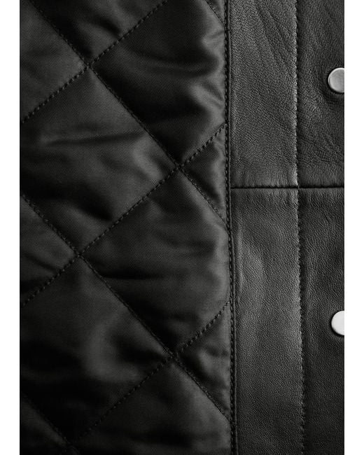 & Other Stories Black Patch-Pocket Leather Jacket