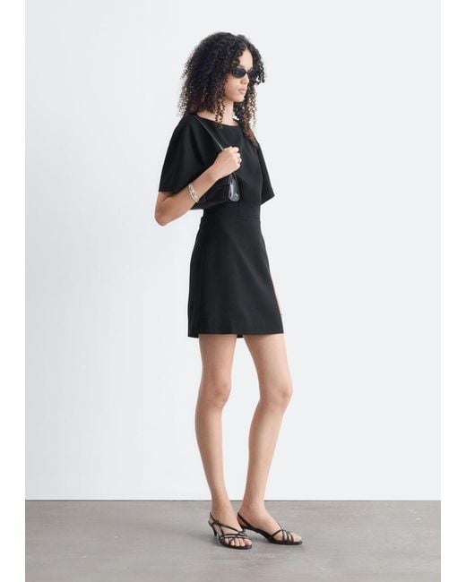 & Other Stories Black Open-Back Dress