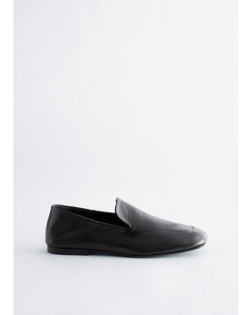 & Other Stories White Leather Loafers