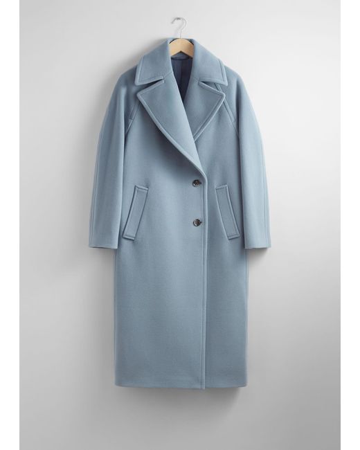 & Other Stories Blue Oversized Wool Coat