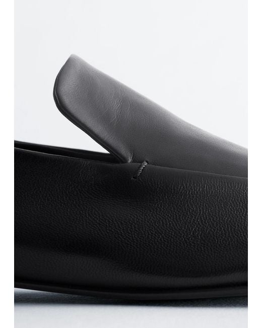 & Other Stories White Leather Loafers