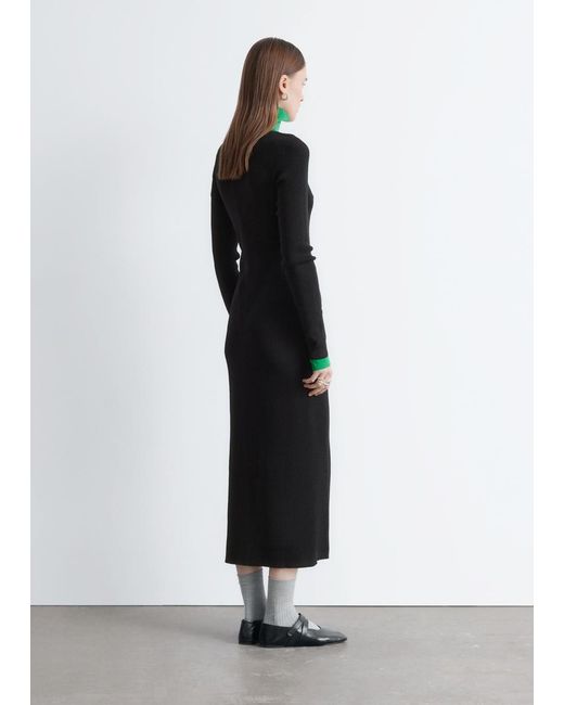 & Other Stories White Rib-Knitted Long Dress